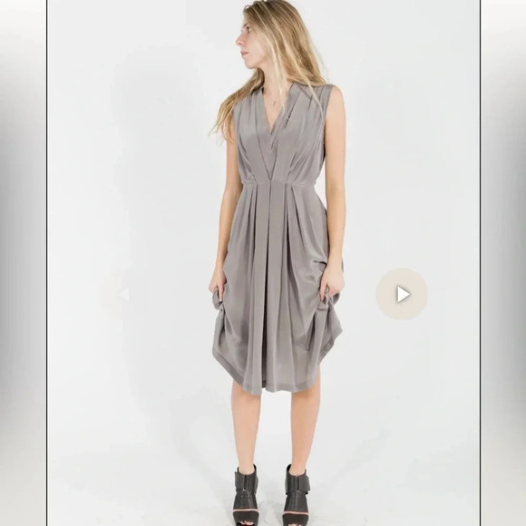 Rachel Comey Courier Dress Grey 100% silk size 2 NWT - Picture 1 of 11